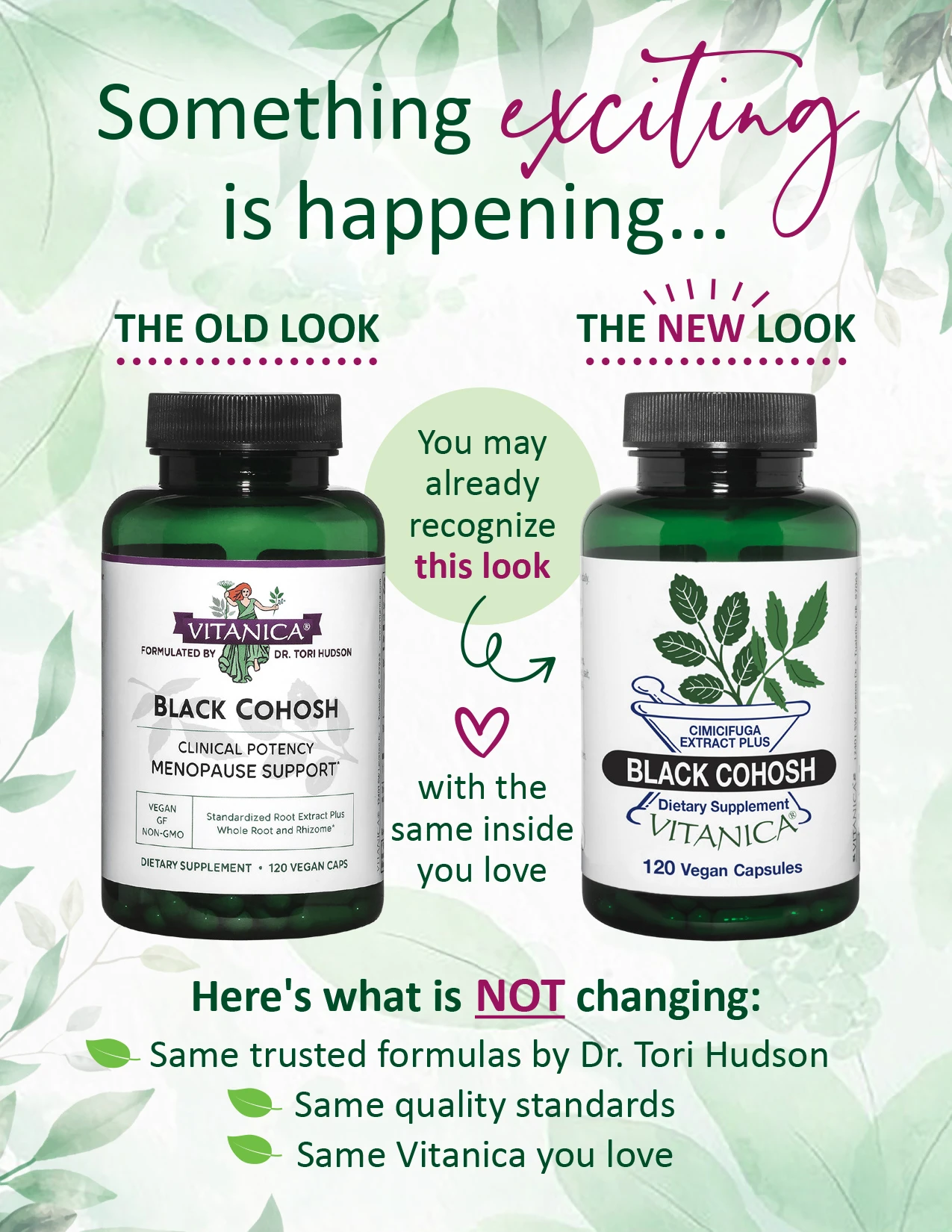 image describing label change - nothing inside the bottle is changing