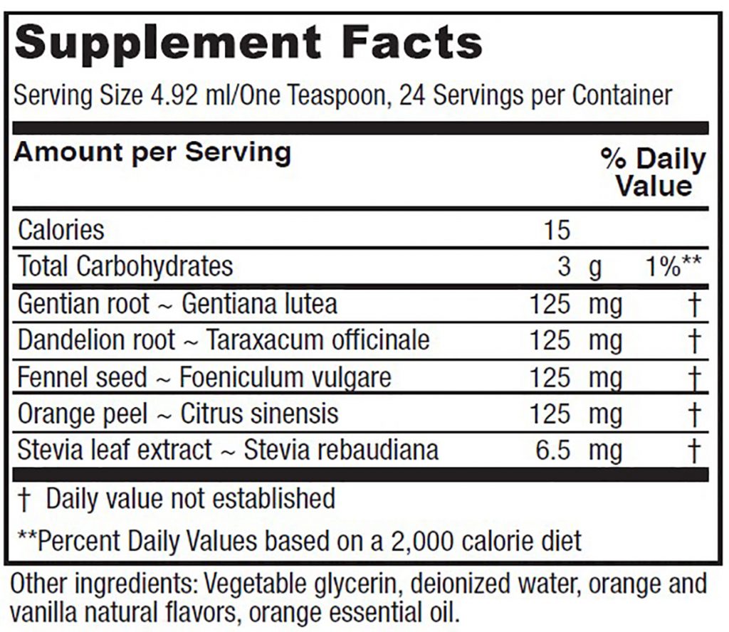 Bitters Tonic™ 4 oz. liquid Vitanica Natural Health Care for Women